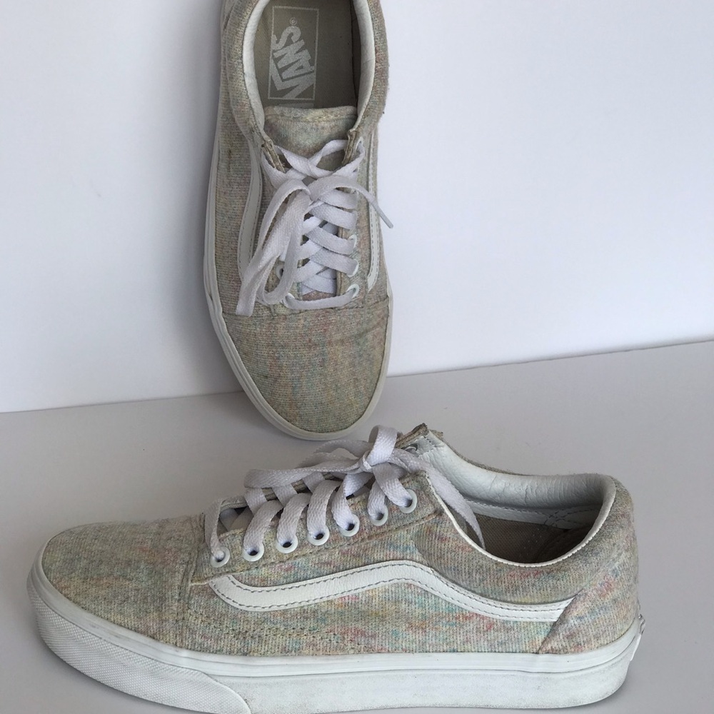 VANS Old Skool Neutral Rainbow Jersey Unisex Sneakers Women size 8.5 Men size 7